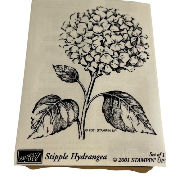 Stipple Hydrangea Rubber Stamp By Stampin Up! 2001 Floral Design Wood Mounted Cr - Picture 1 of 2